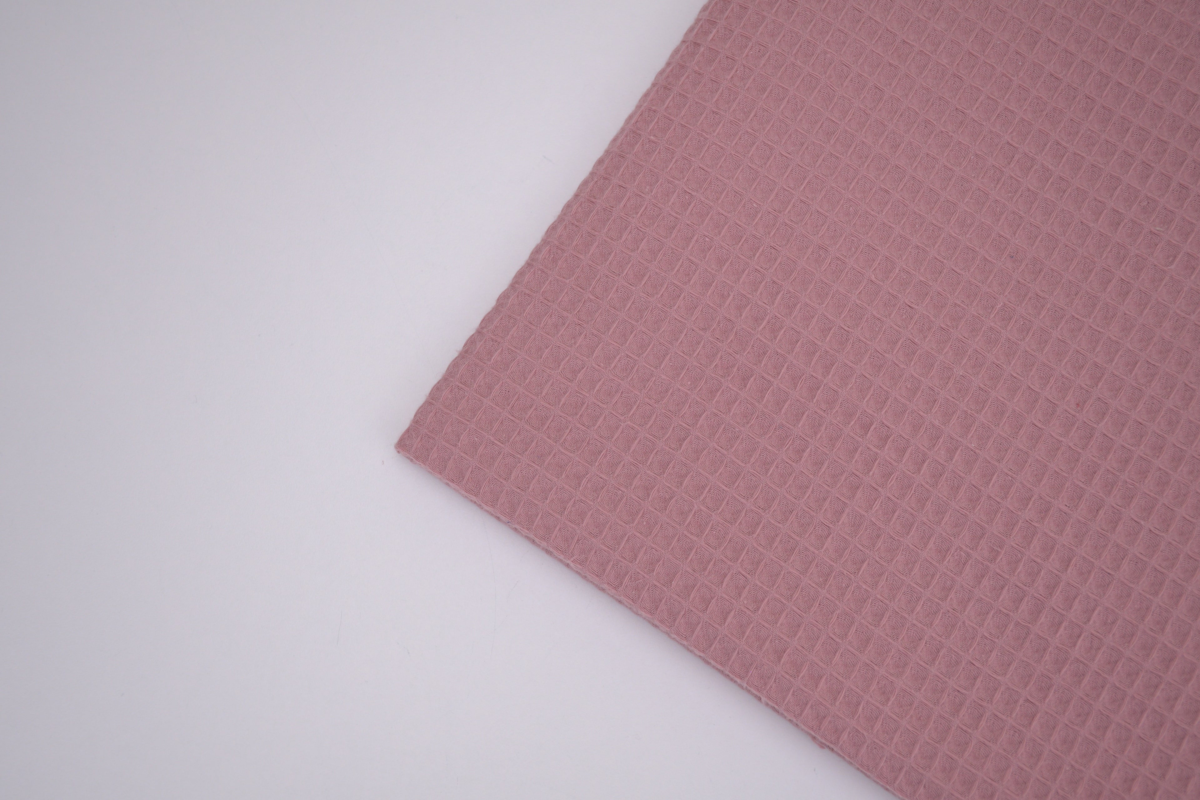 100% Cotton Waffle Fabric - Rose Pink