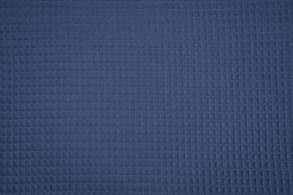 100% Cotton Waffle Fabric - Blue Stone