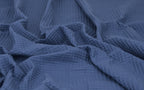 100% Cotton Waffle Fabric - Blue Stone
