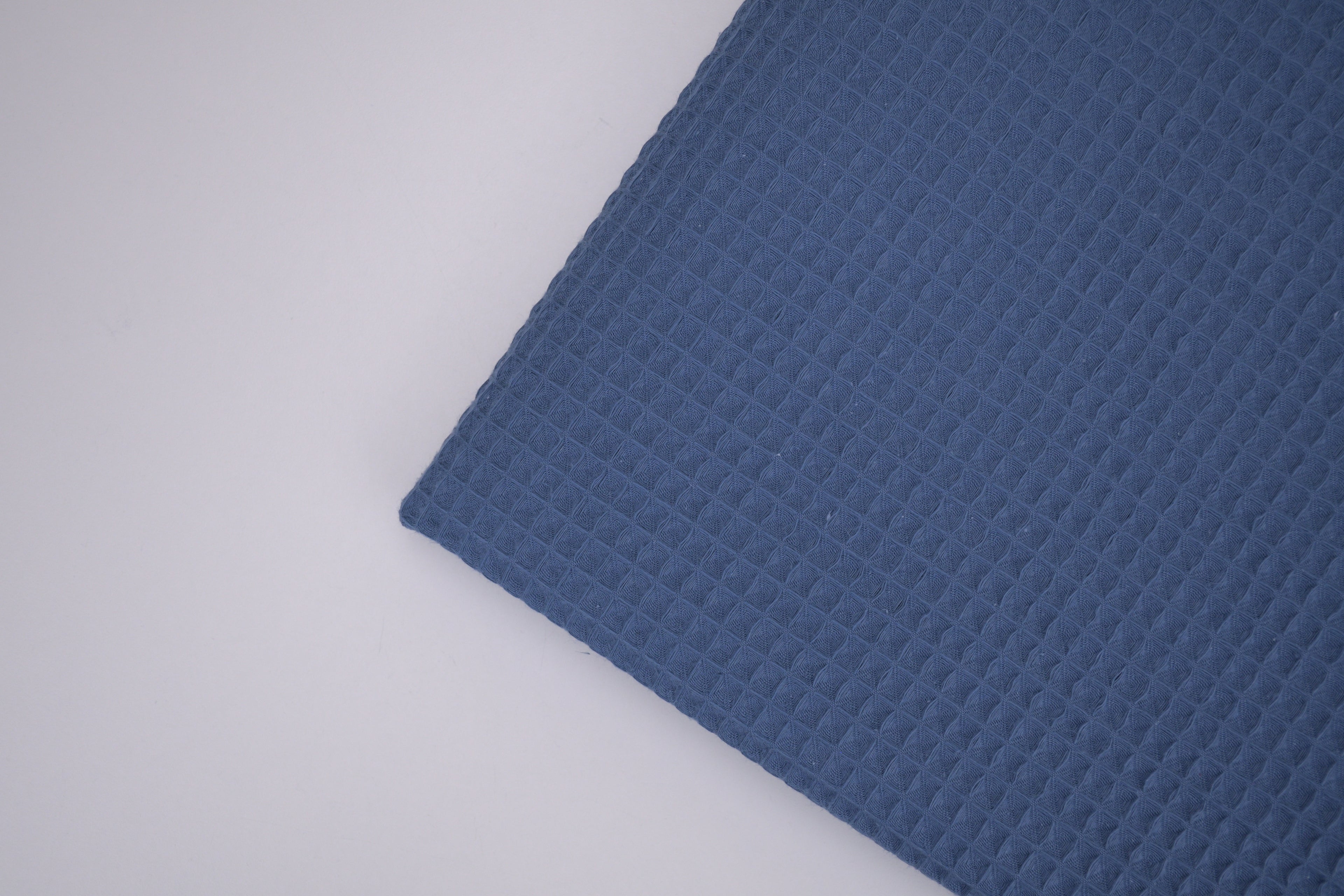 100% Cotton Waffle Fabric - Blue Stone