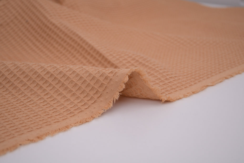 100% Cotton Waffle Fabric - Tan