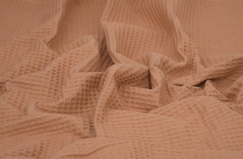 100% Cotton Waffle Fabric - Tan