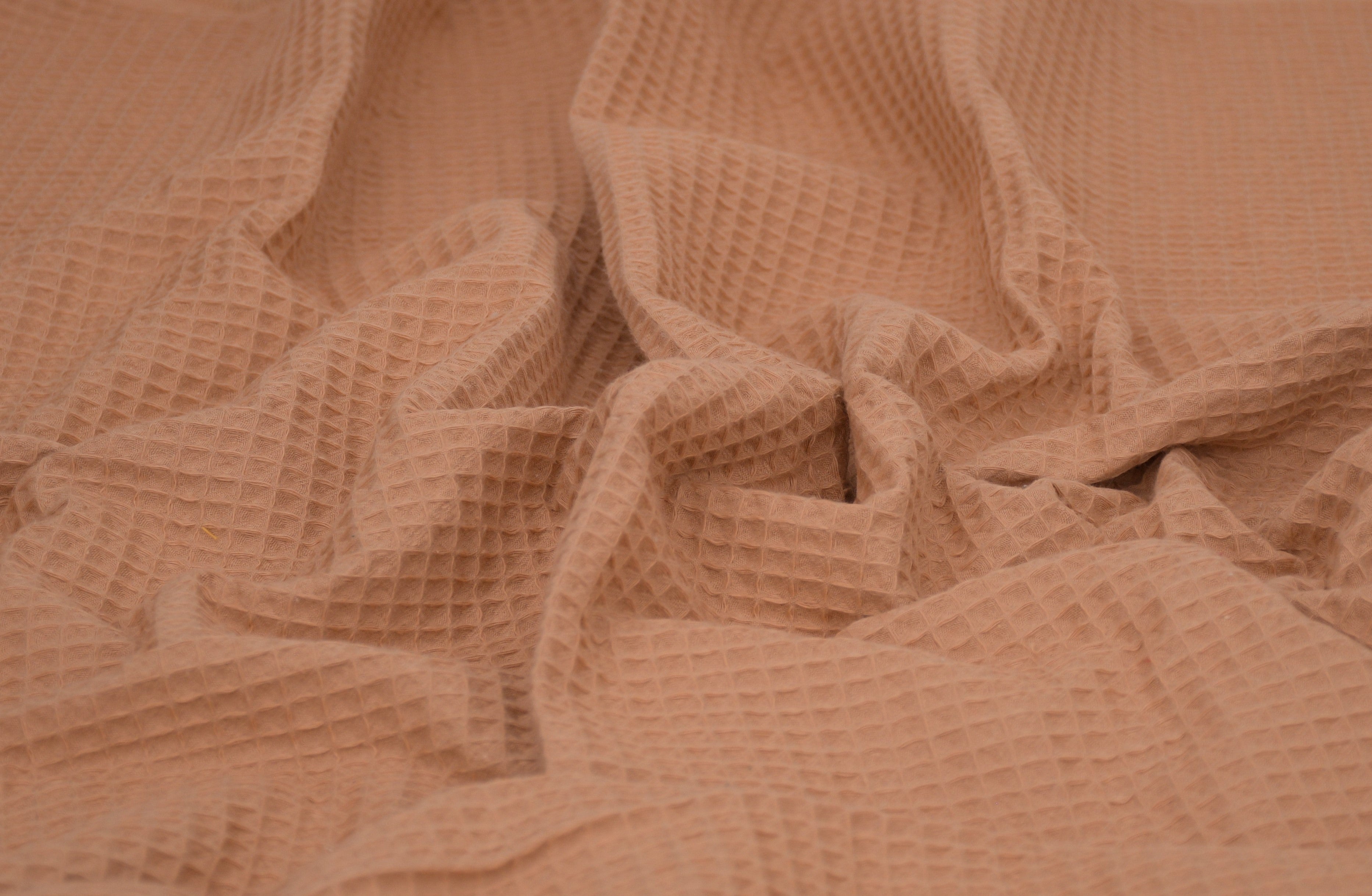 100% Cotton Waffle Fabric - Tan