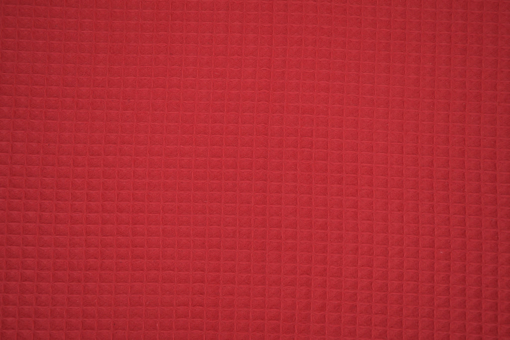 100% Cotton Waffle Fabric - Bright Red