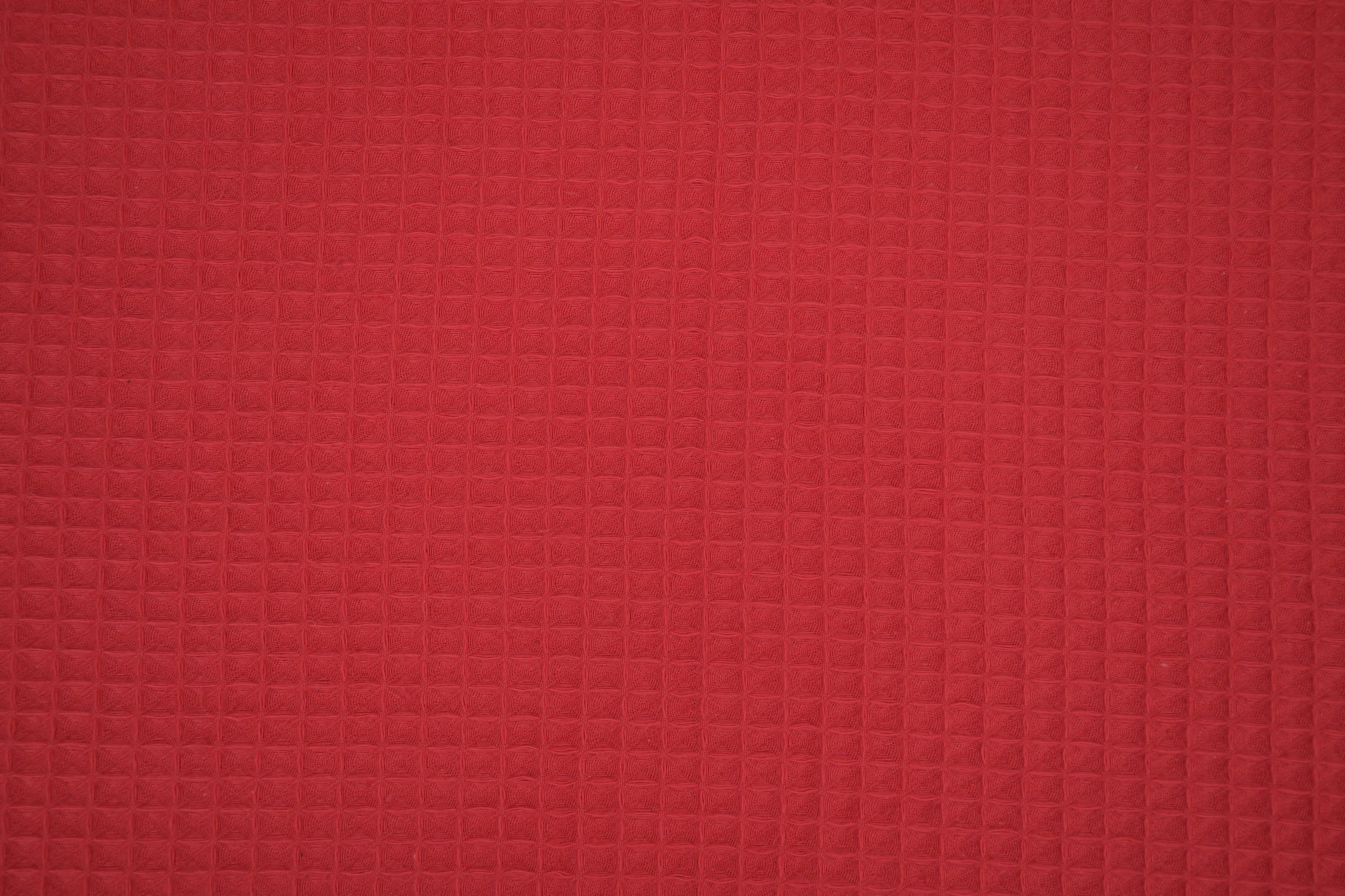 100% Cotton Waffle Fabric - Bright Red
