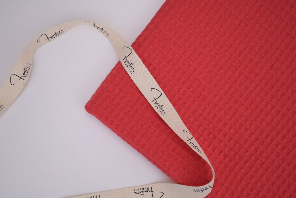 100% Cotton Waffle Fabric - Bright Red