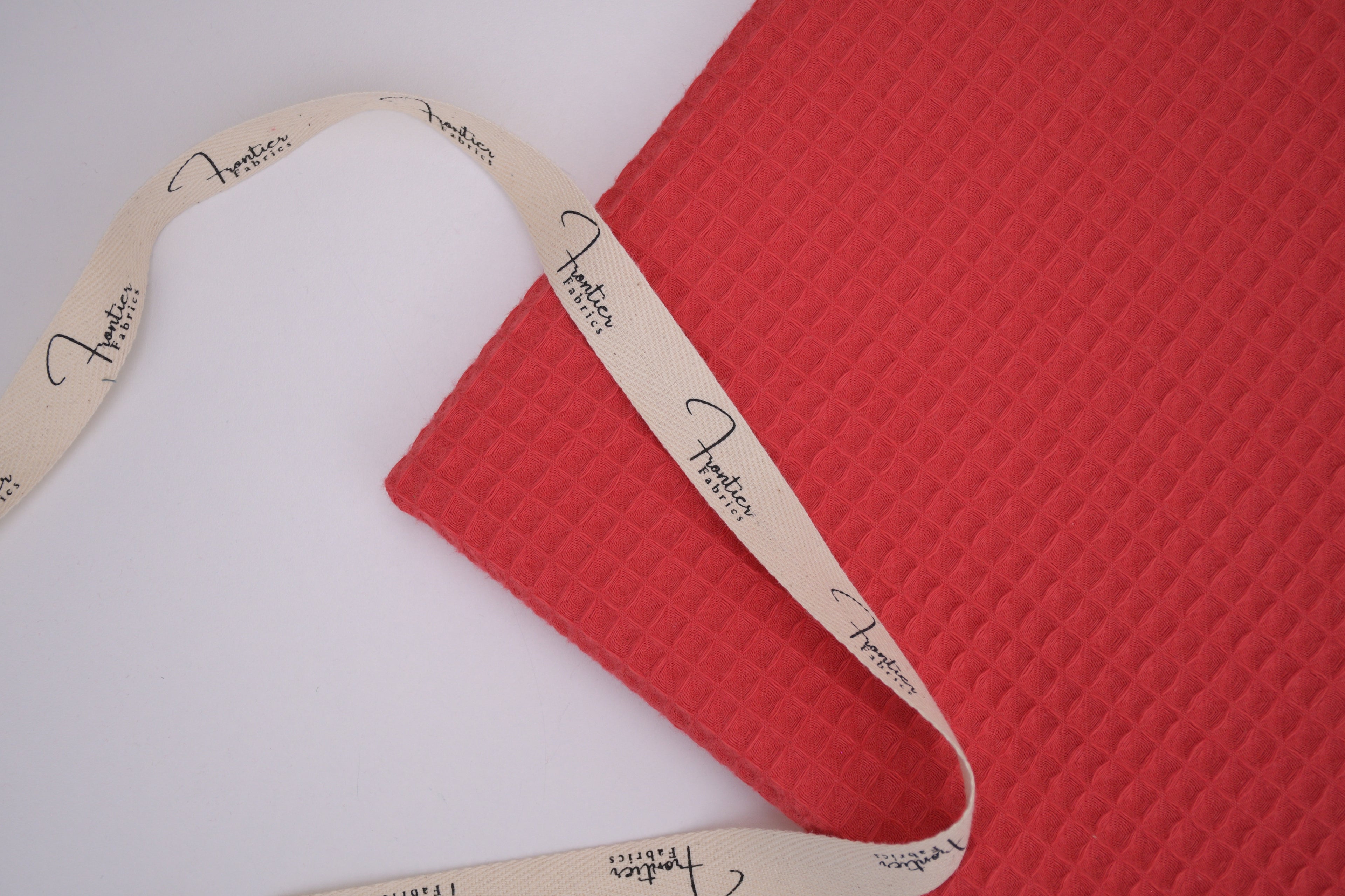 100% Cotton Waffle Fabric - Bright Red