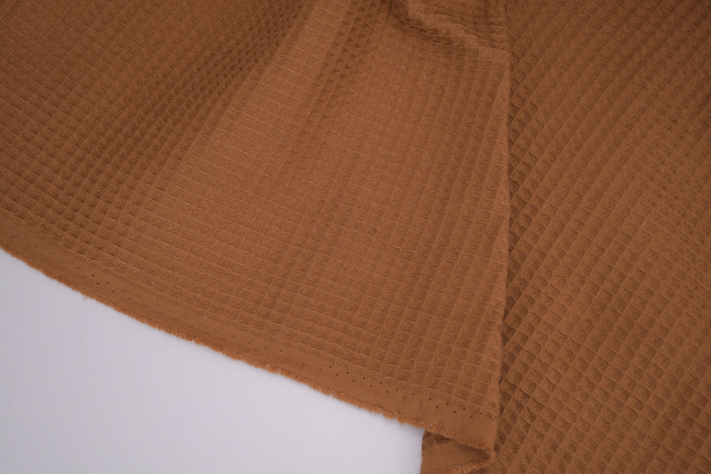 100% Cotton Waffle Fabric - Toffee