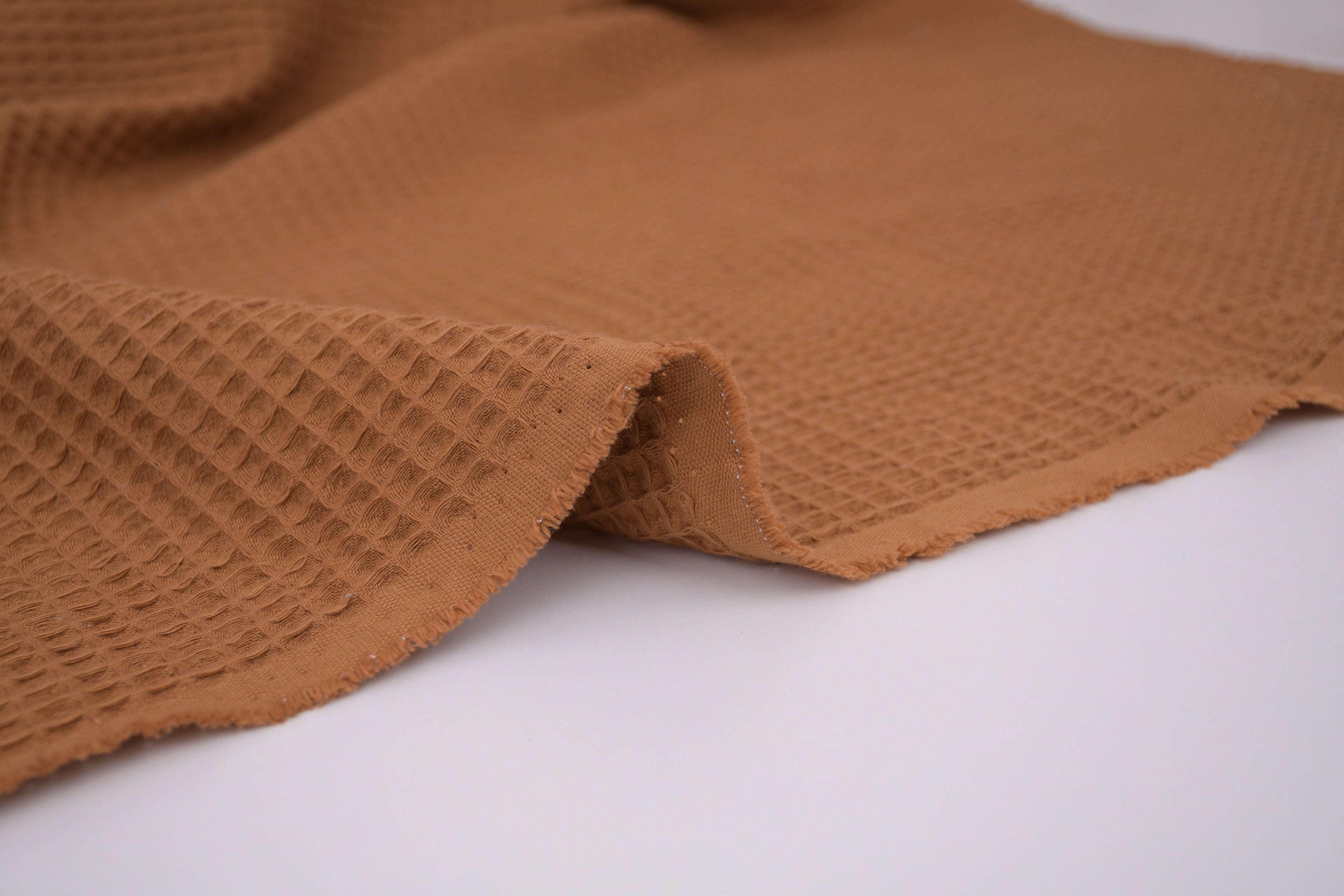 100% Cotton Waffle Fabric - Toffee