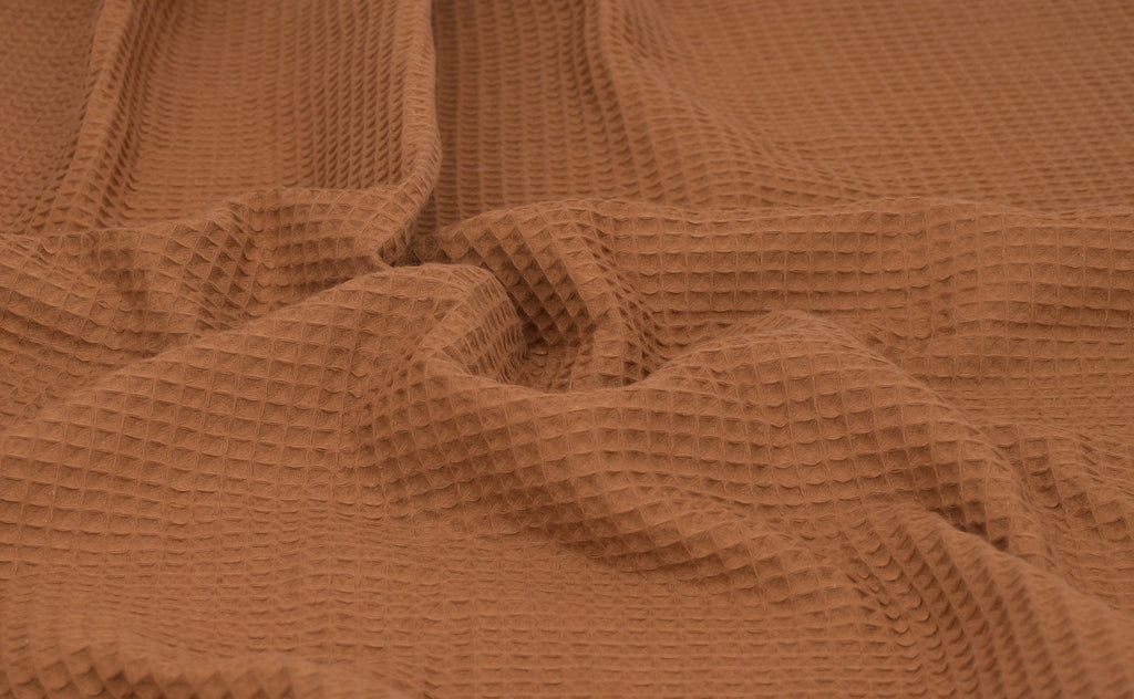 100% Cotton Waffle Fabric - Toffee