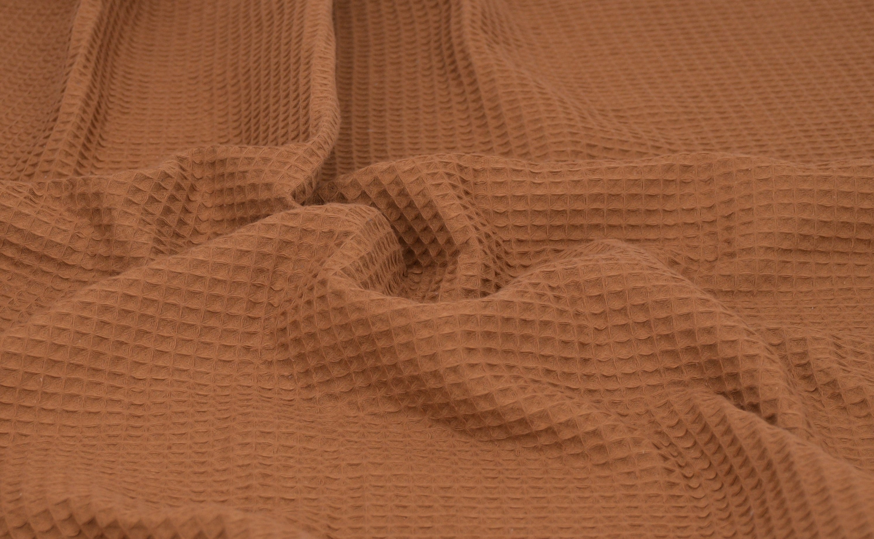 100% Cotton Waffle Fabric - Toffee