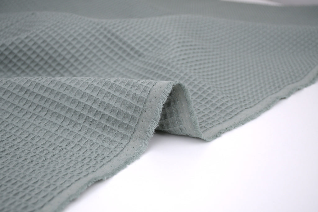 100% Cotton Waffle Fabric - Charming Green