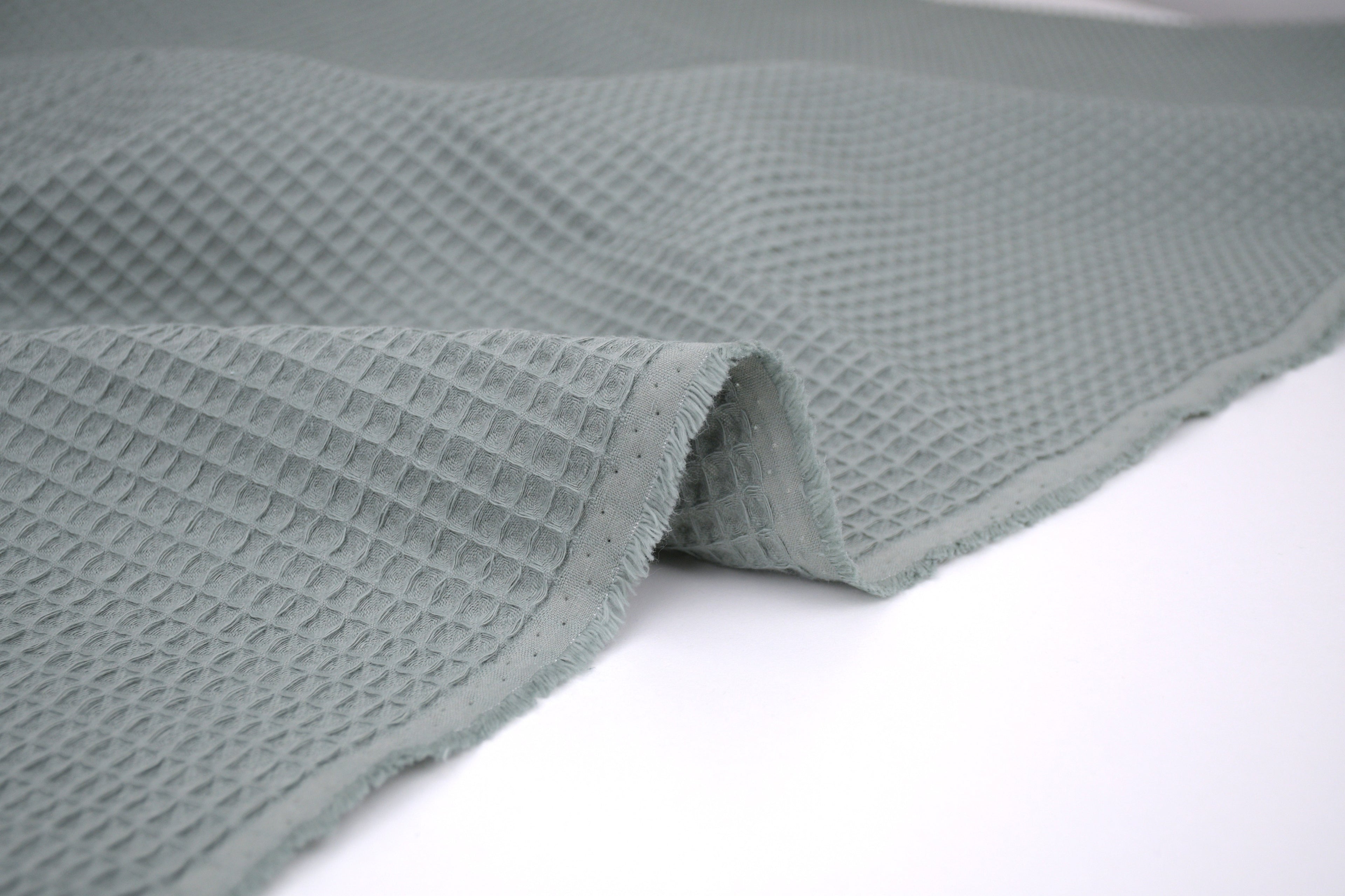 100% Cotton Waffle Fabric - Charming Green