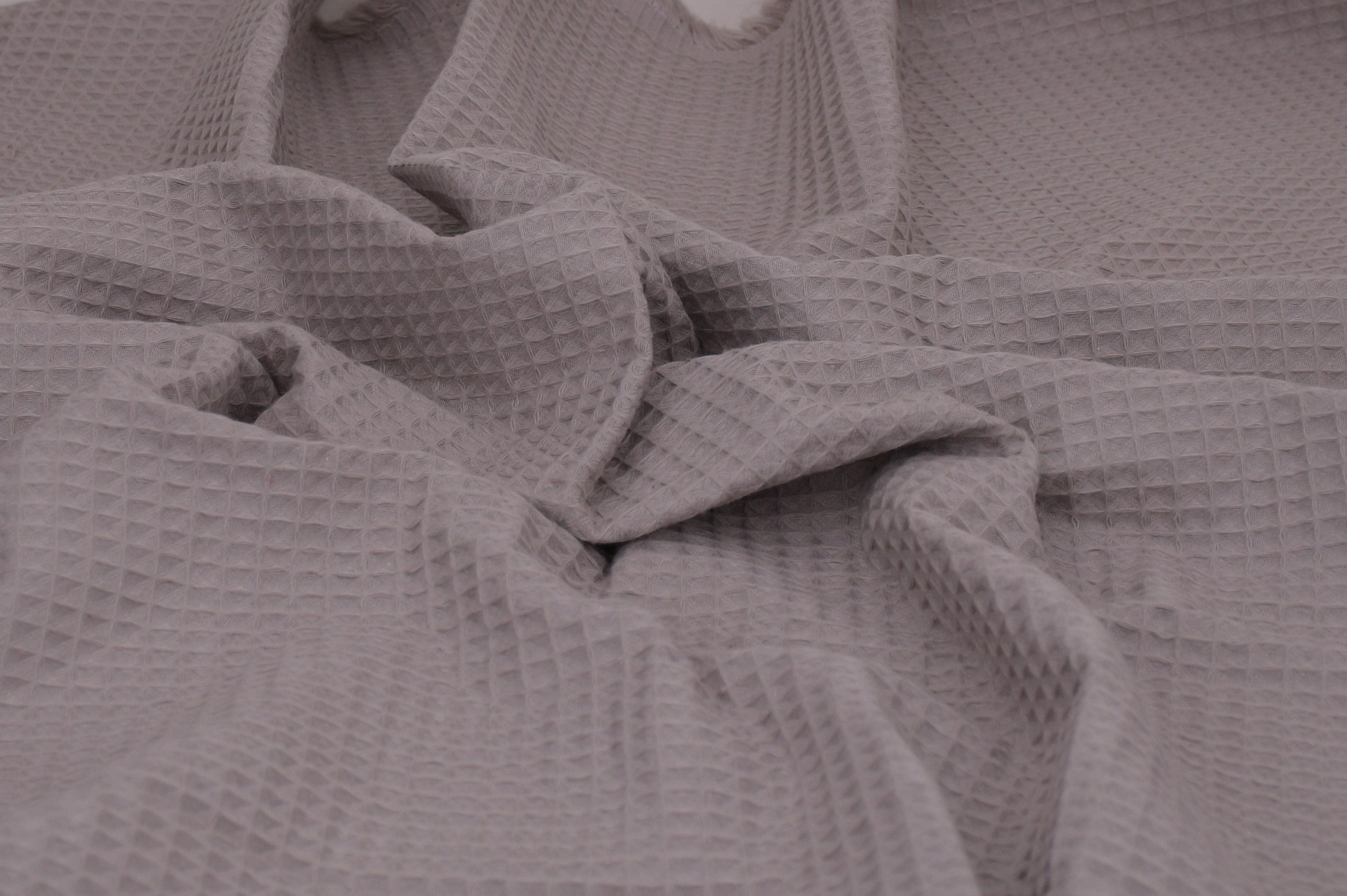 100% Cotton Waffle Fabric - Dusty Taupe