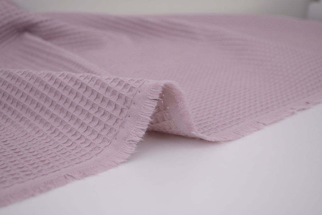100% Cotton Waffle Fabric - Dust Pink