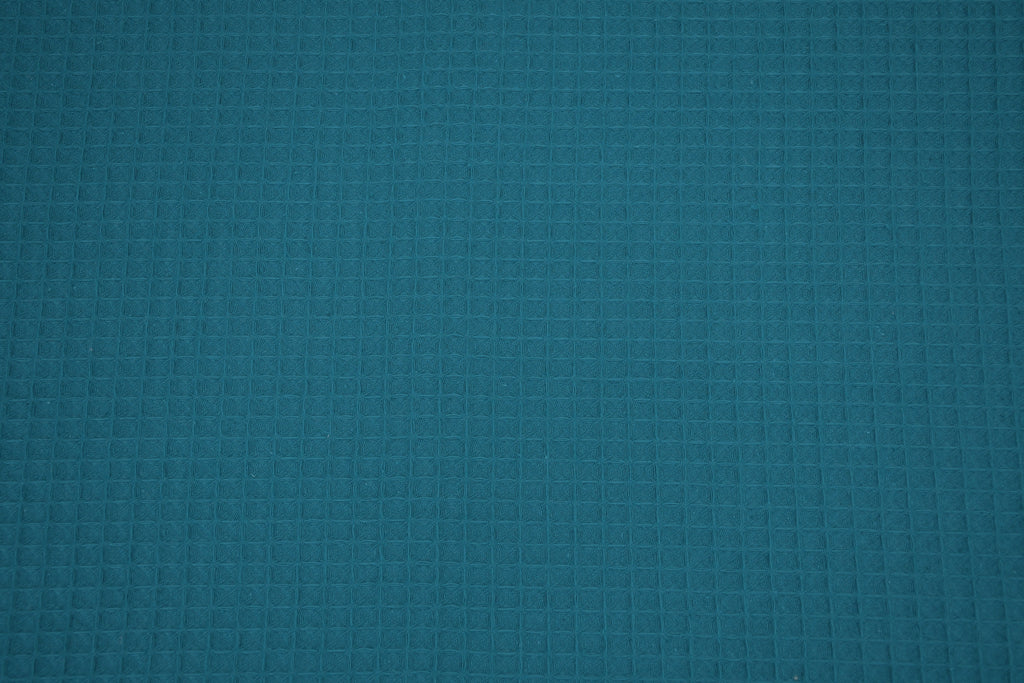 100% Cotton Waffle Fabric - Teal Green