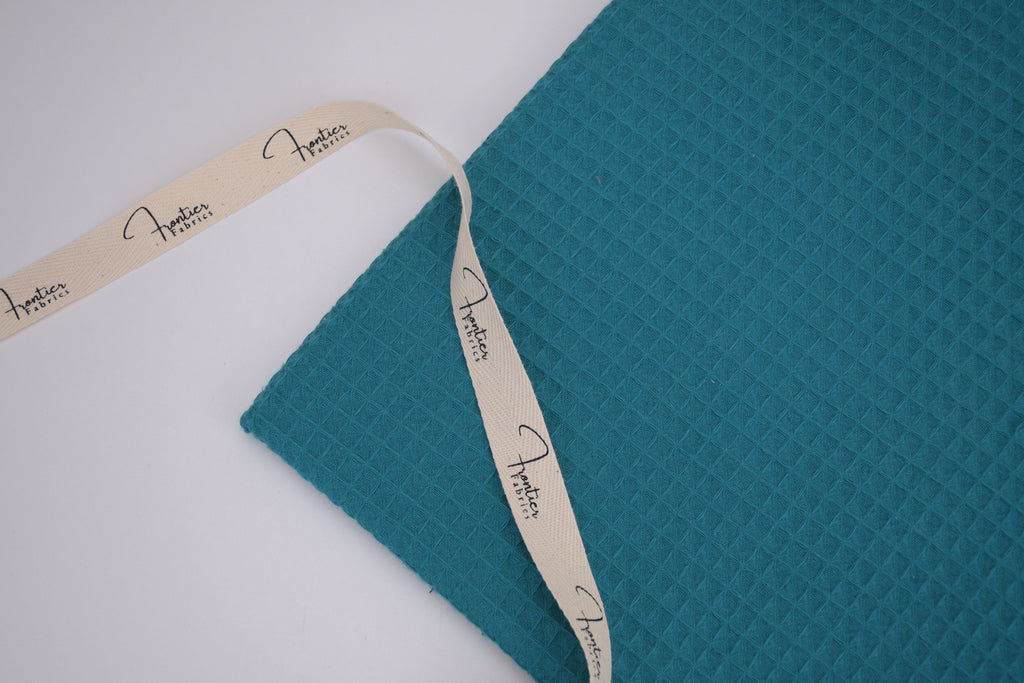 100% Cotton Waffle Fabric - Teal Green