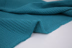 100% Cotton Waffle Fabric - Teal Green