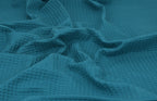 100% Cotton Waffle Fabric - Teal Green