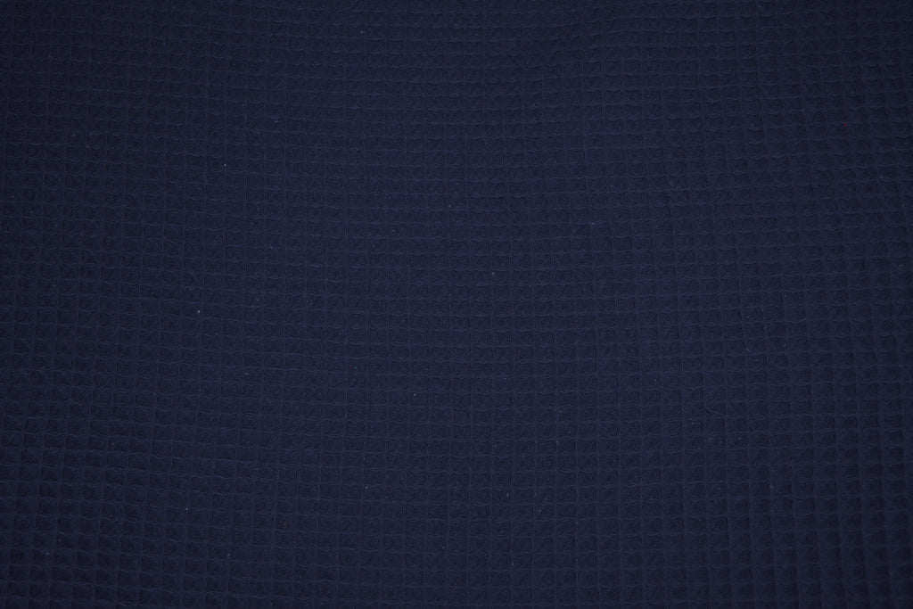 100% Cotton Waffle Fabric - Navy