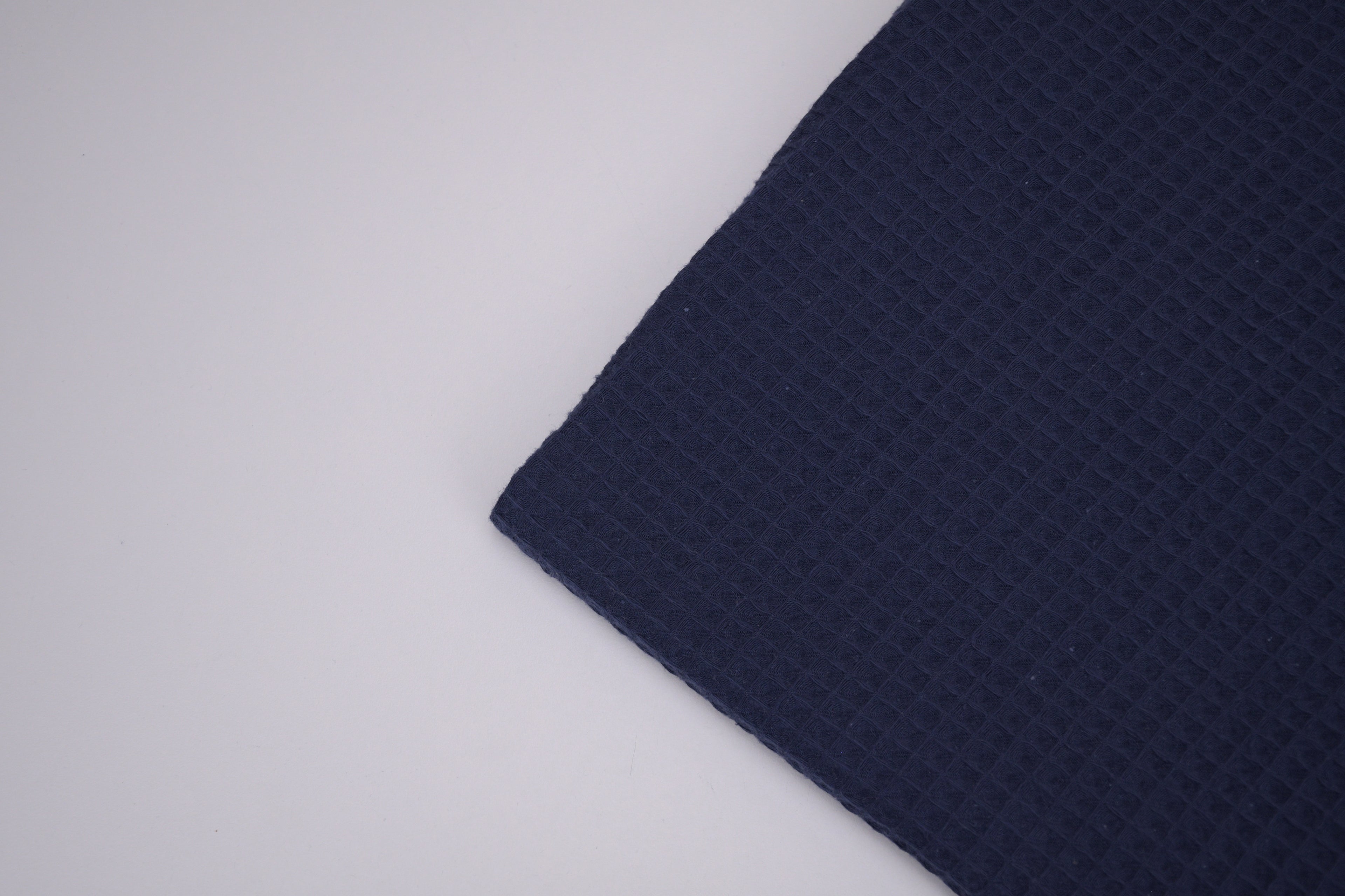 100% Cotton Waffle Fabric - Navy