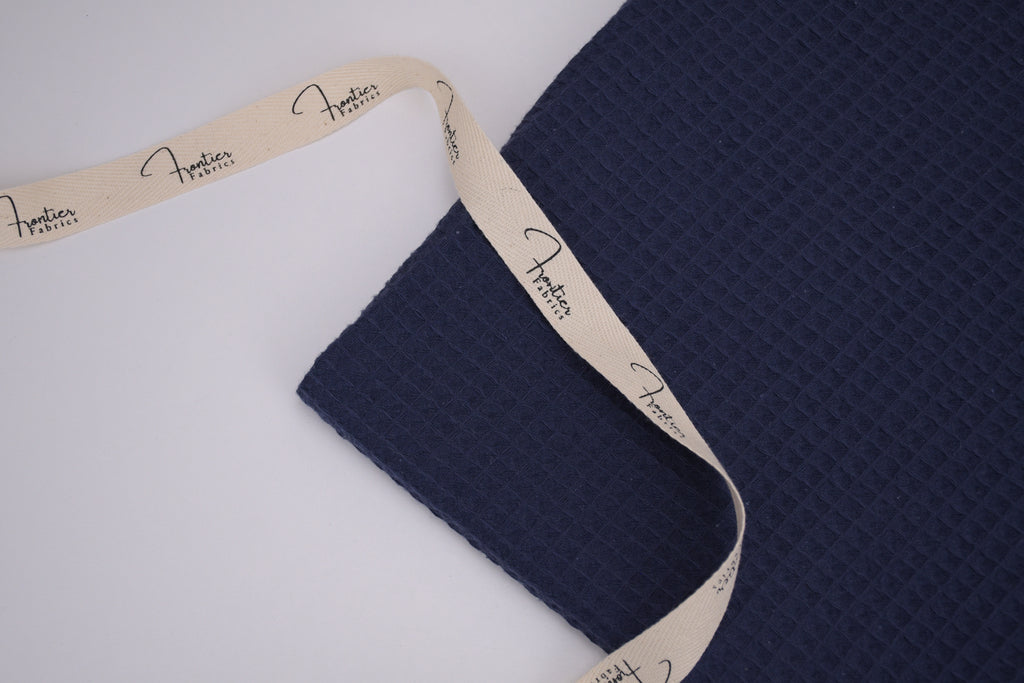 100% Cotton Waffle Fabric - Navy