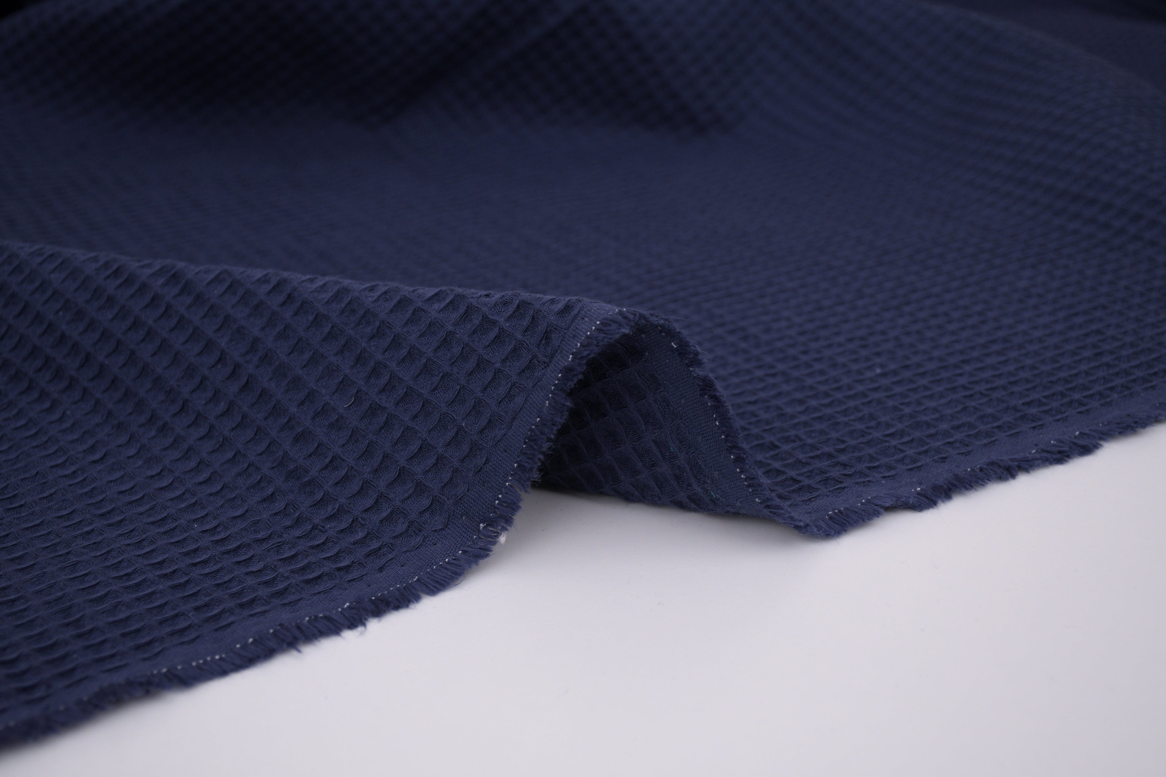 100% Cotton Waffle Fabric - Navy