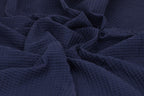 100% Cotton Waffle Fabric - Navy