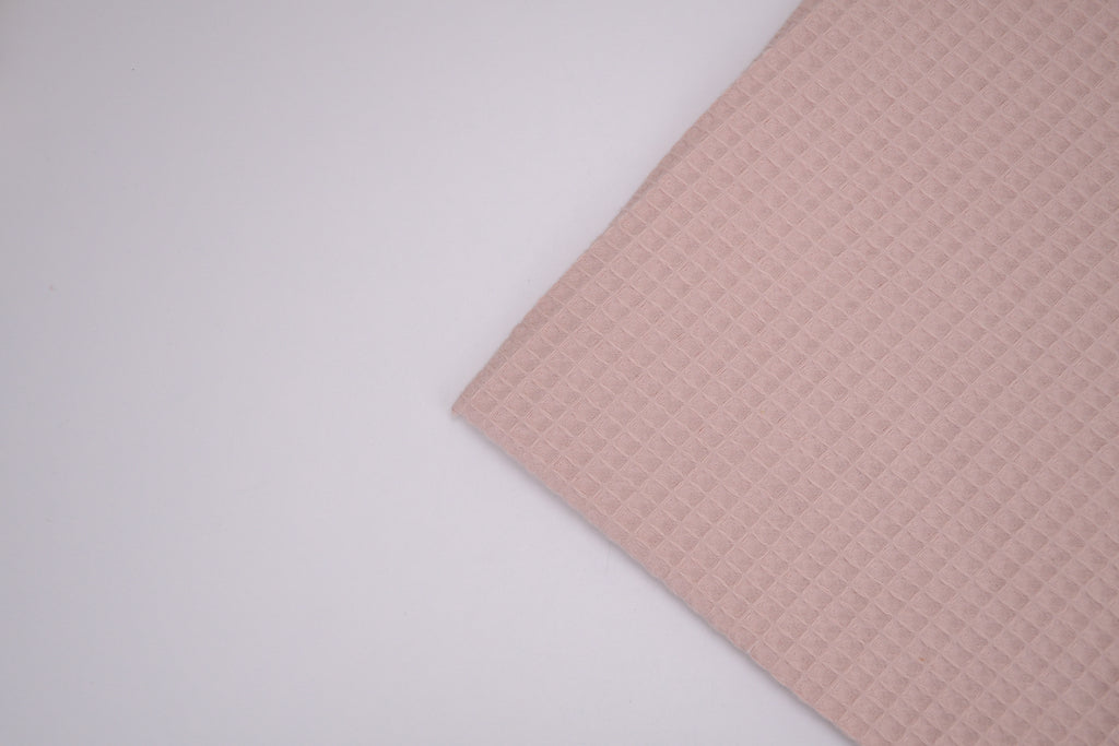 100% Cotton Waffle Fabric - Peachy Pink