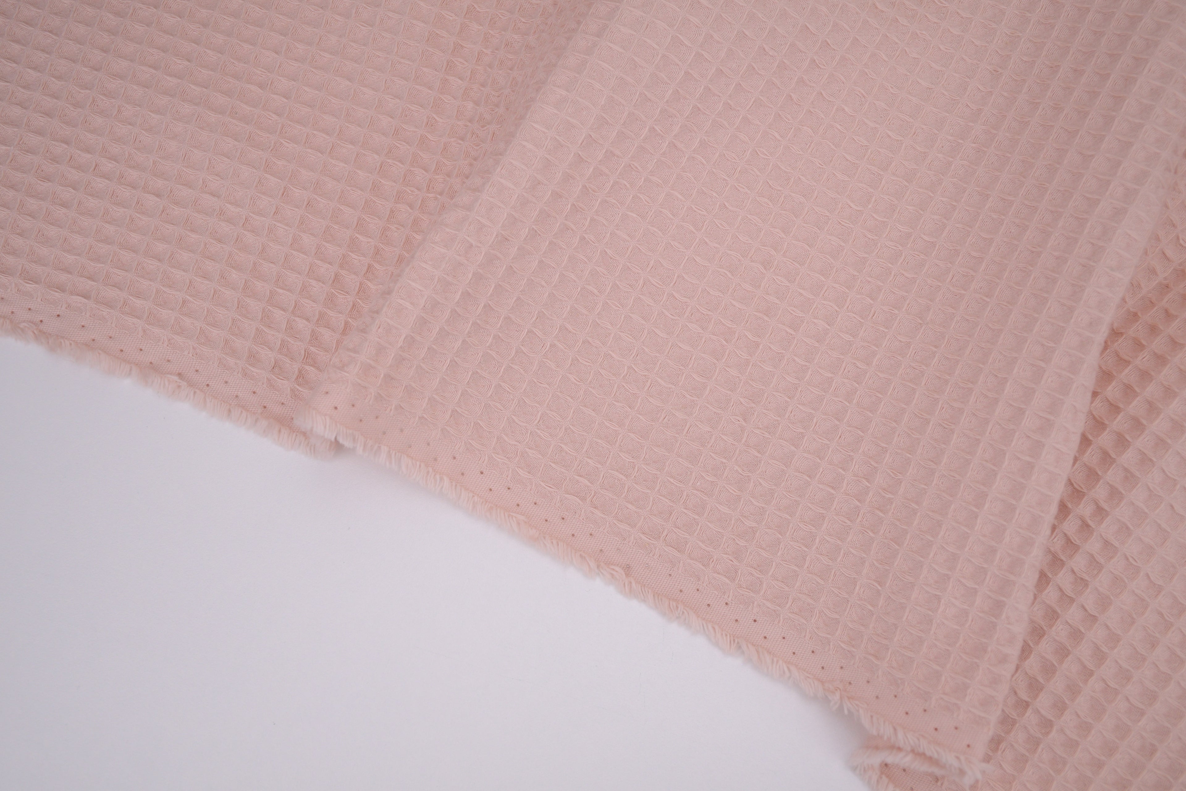 100% Cotton Waffle Fabric - Peachy Pink