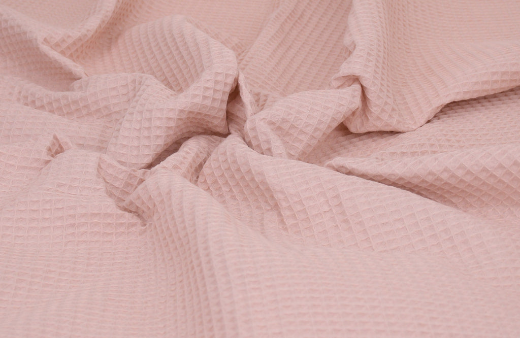 100% Cotton Waffle Fabric - Peachy Pink