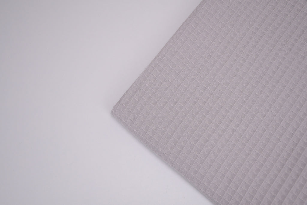 100% Cotton Waffle Fabric - Silver Grey