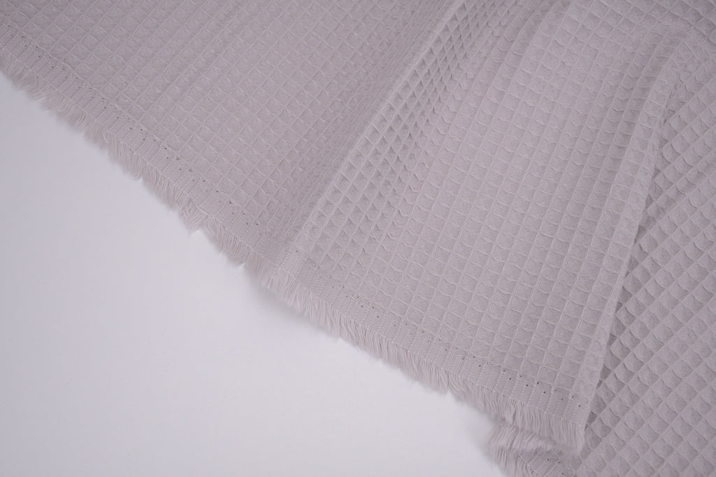 100% Cotton Waffle Fabric - Silver Grey