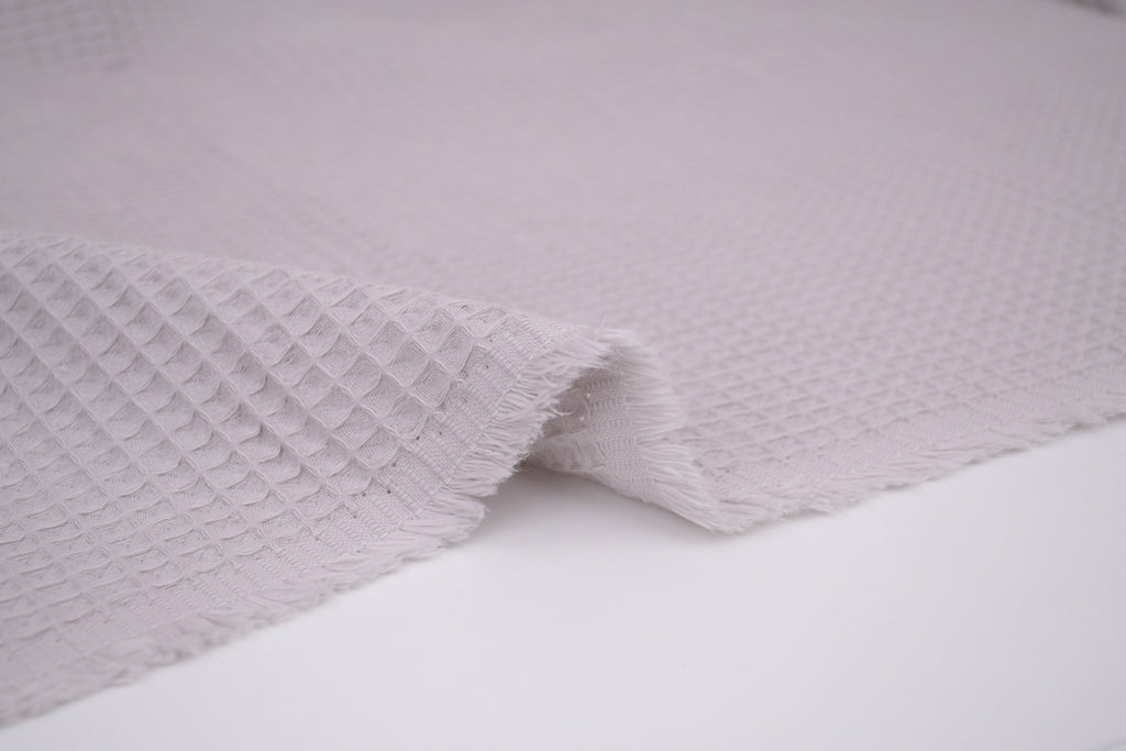 100% Cotton Waffle Fabric - Silver Grey