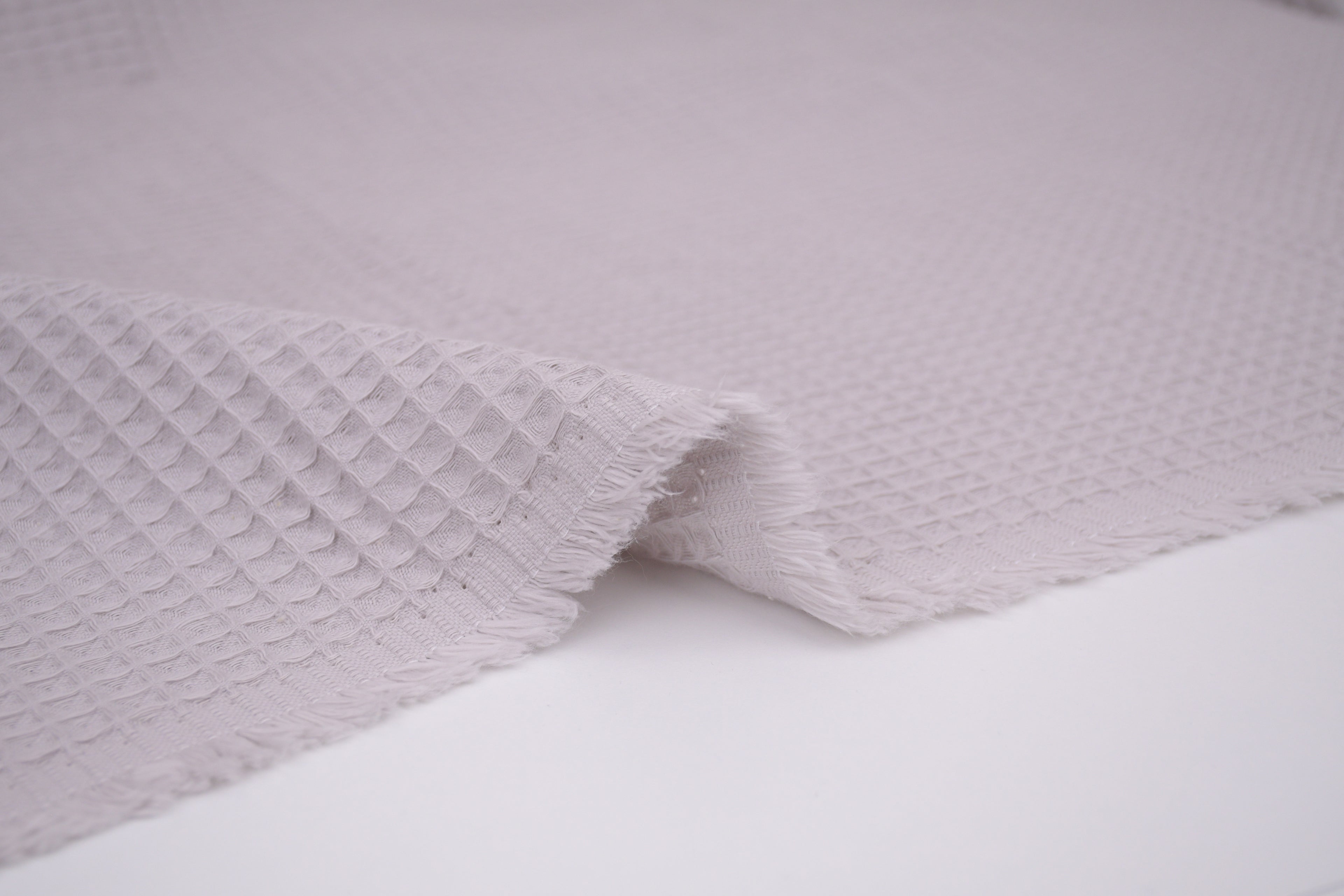 100% Cotton Waffle Fabric - Silver Grey