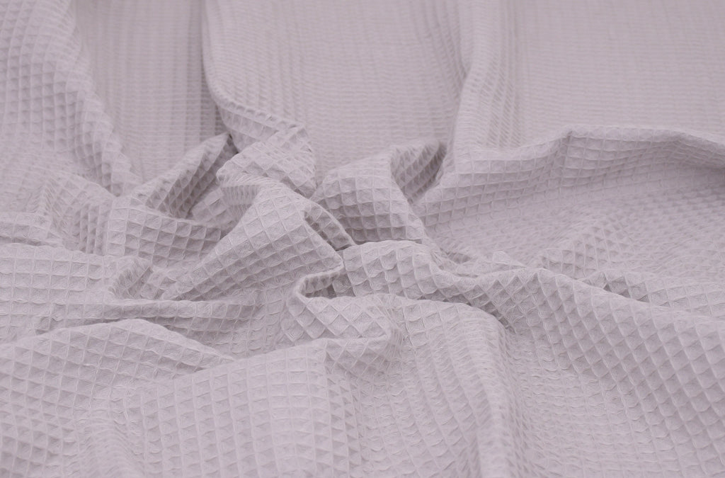 100% Cotton Waffle Fabric - Silver Grey