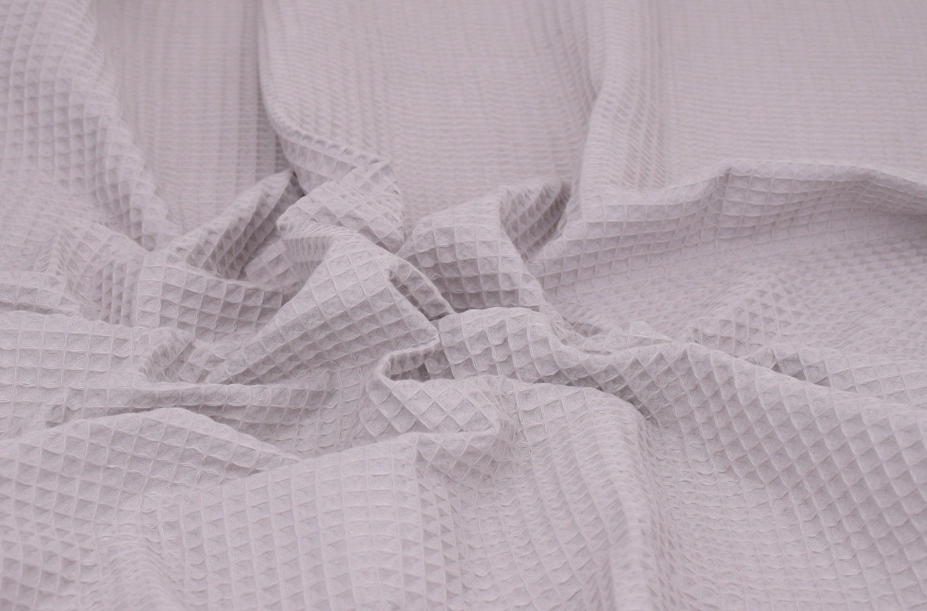 100% Cotton Waffle Fabric - Silver Grey