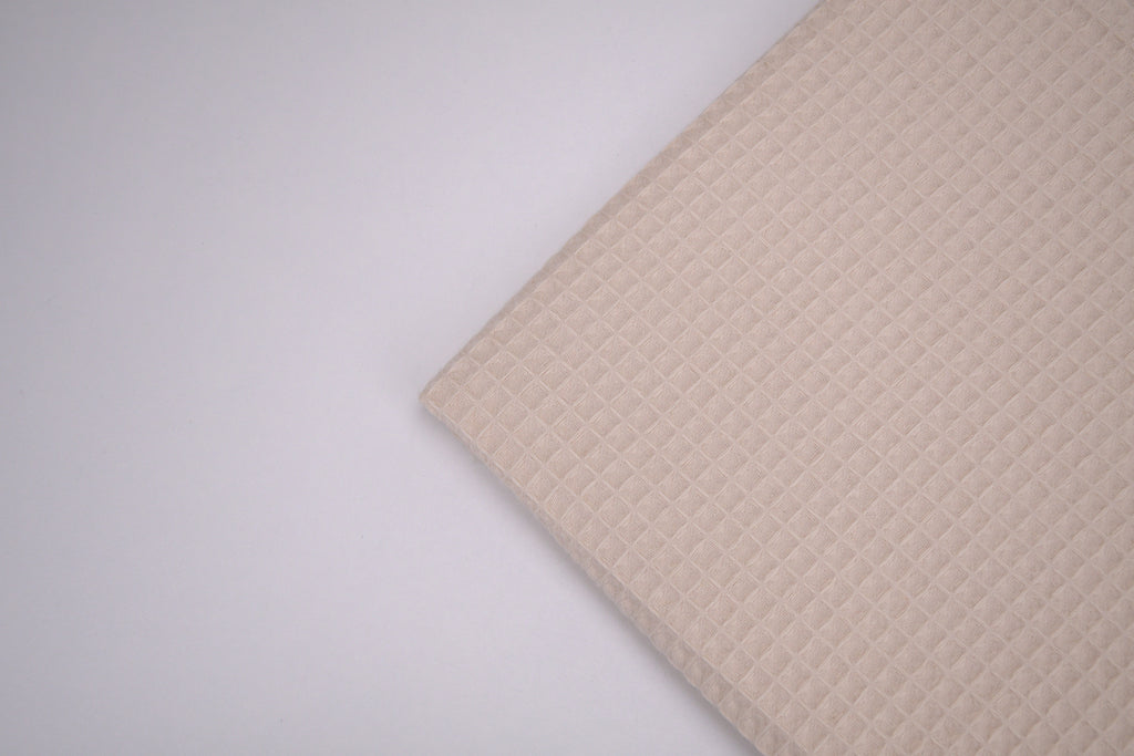 100% Cotton Waffle Fabric - Beige