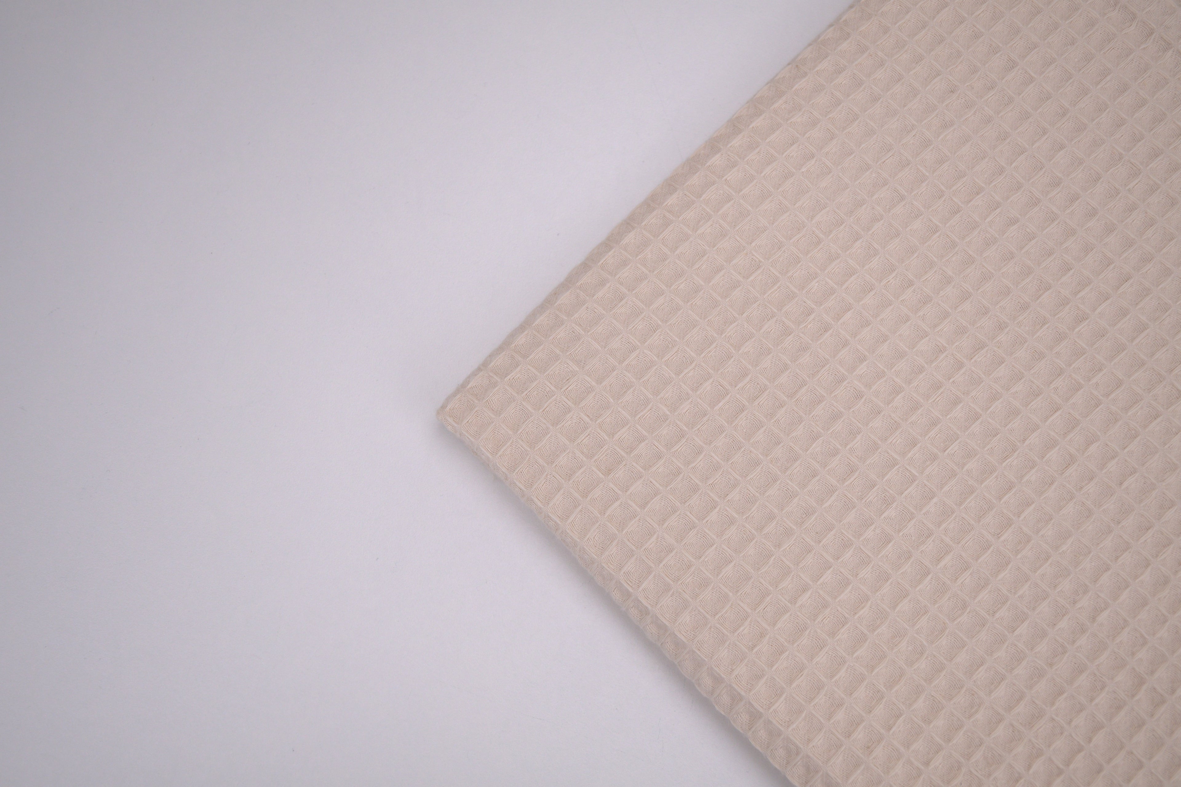 100% Cotton Waffle Fabric - Beige