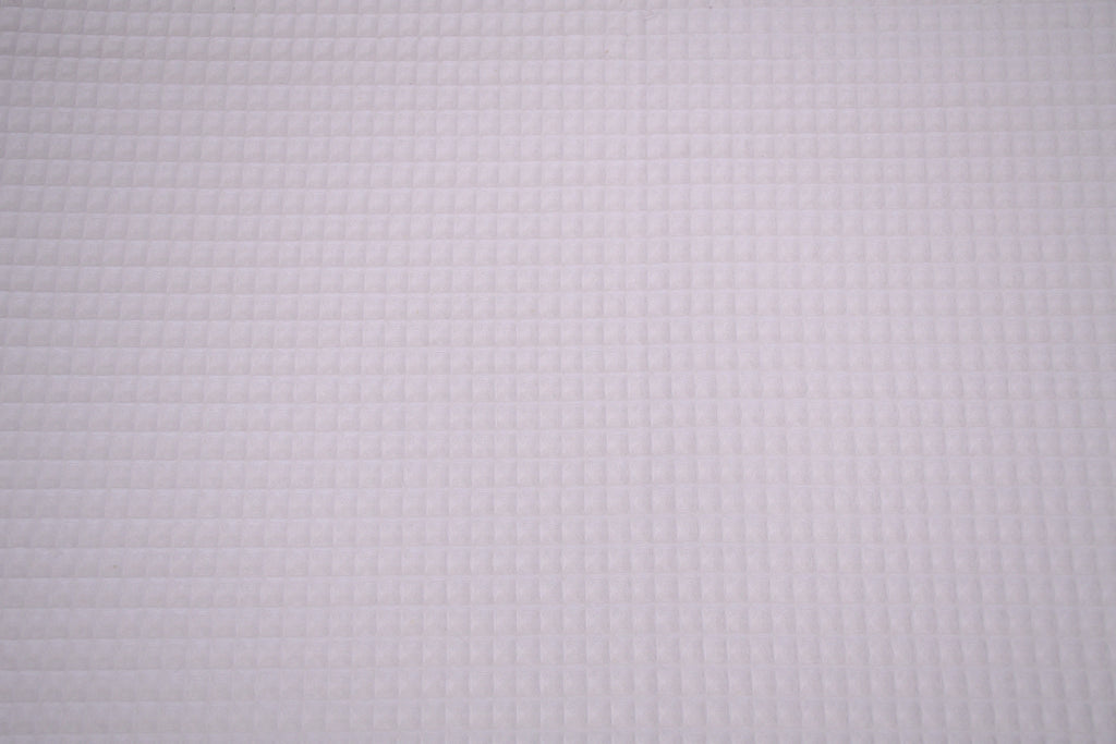 100% Cotton Waffle Fabric - Pure White