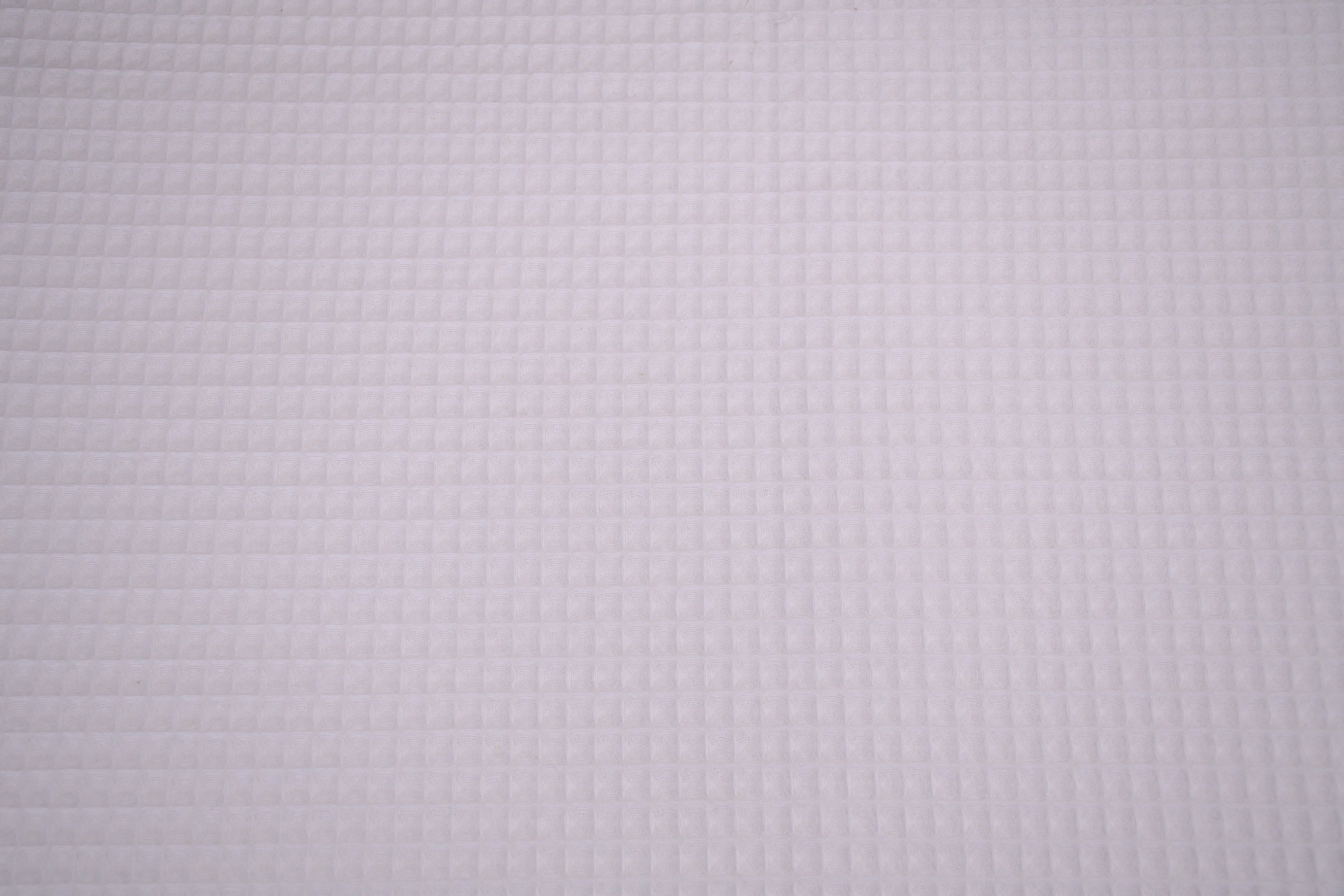 100% Cotton Waffle Fabric - Pure White