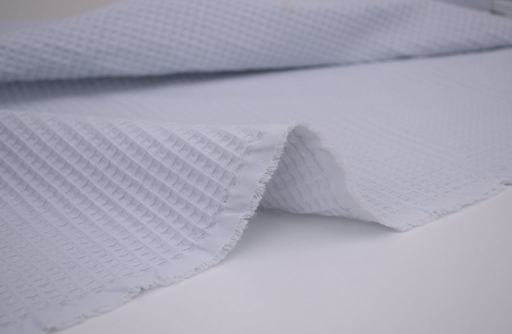 100% Cotton Waffle Fabric - Cloud Blue