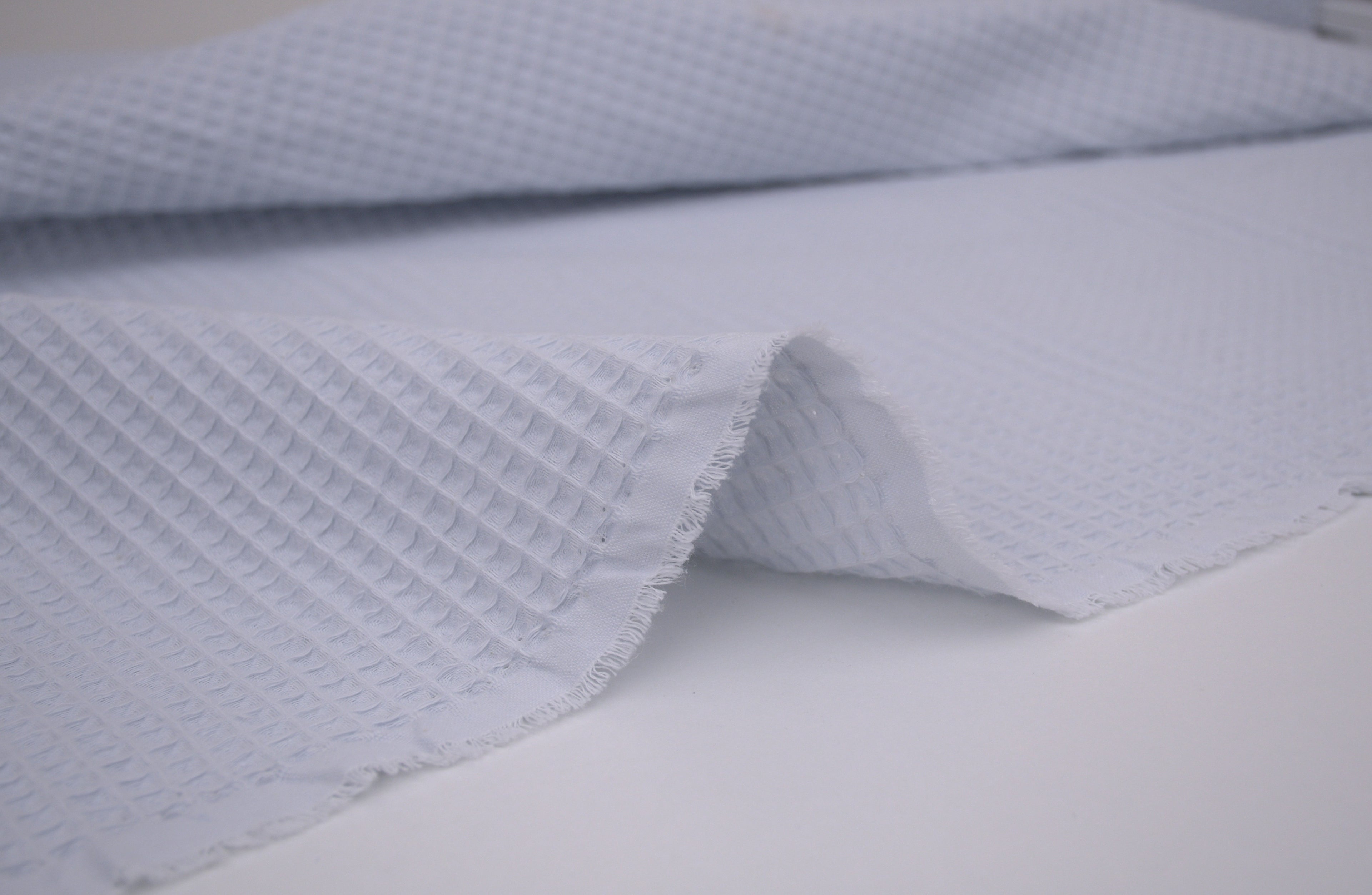 100% Cotton Waffle Fabric - Cloud Blue