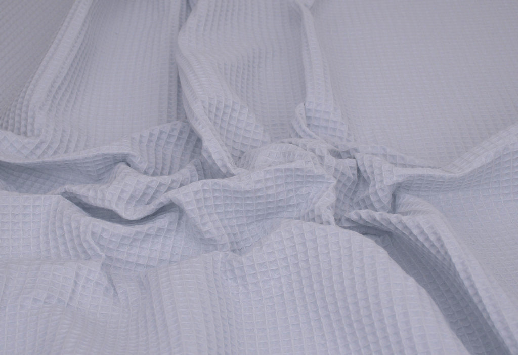 100% Cotton Waffle Fabric - Cloud Blue