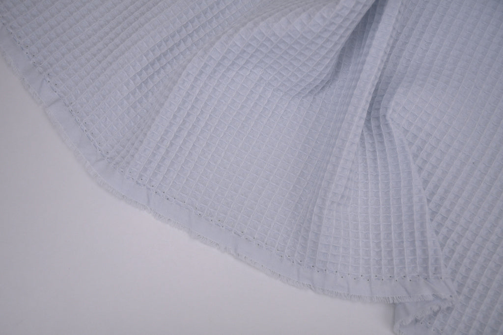 100% Cotton Waffle Fabric - Cloud Blue
