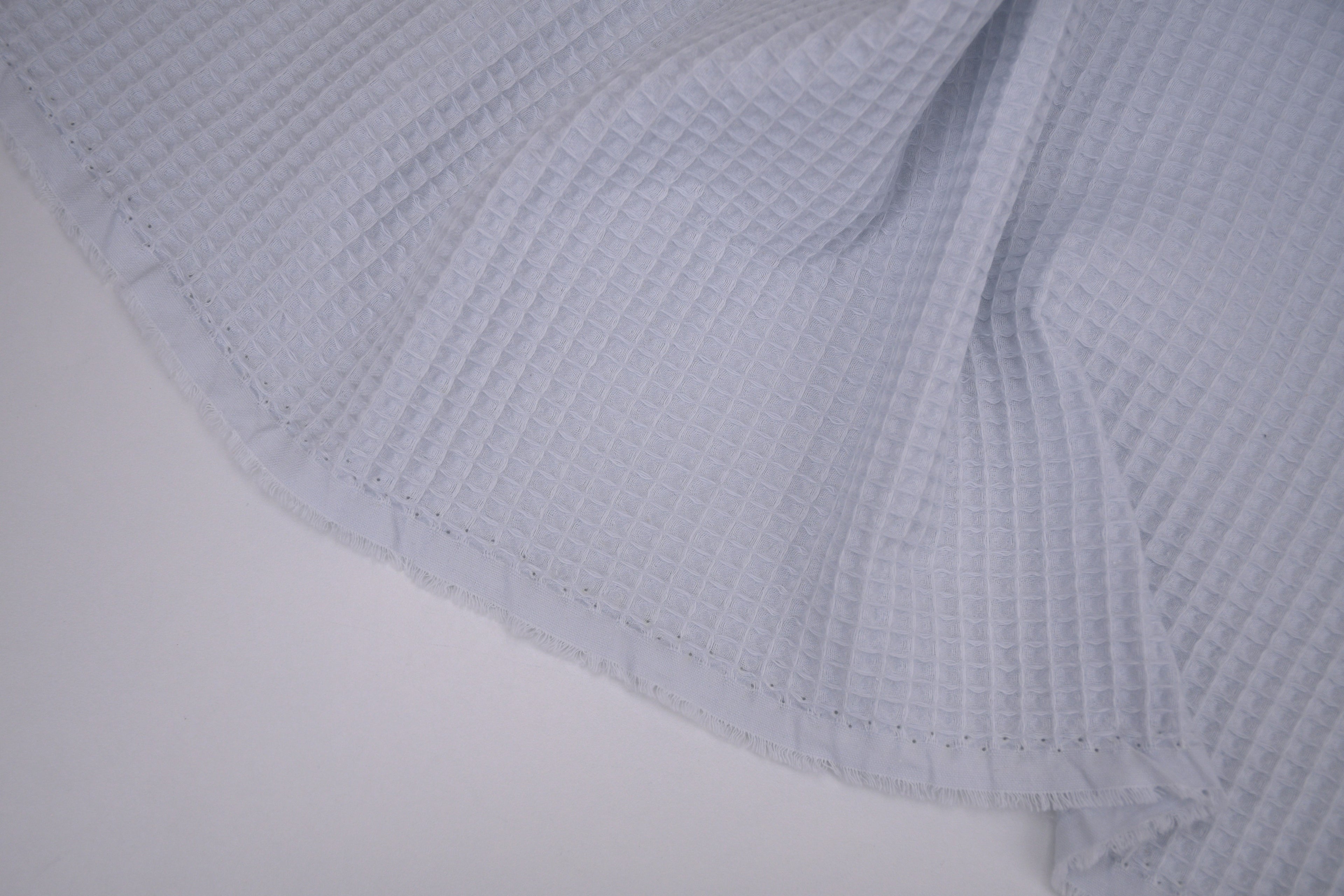 100% Cotton Waffle Fabric - Cloud Blue
