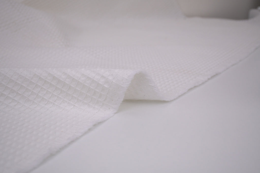 100% Cotton Waffle Fabric - Off White