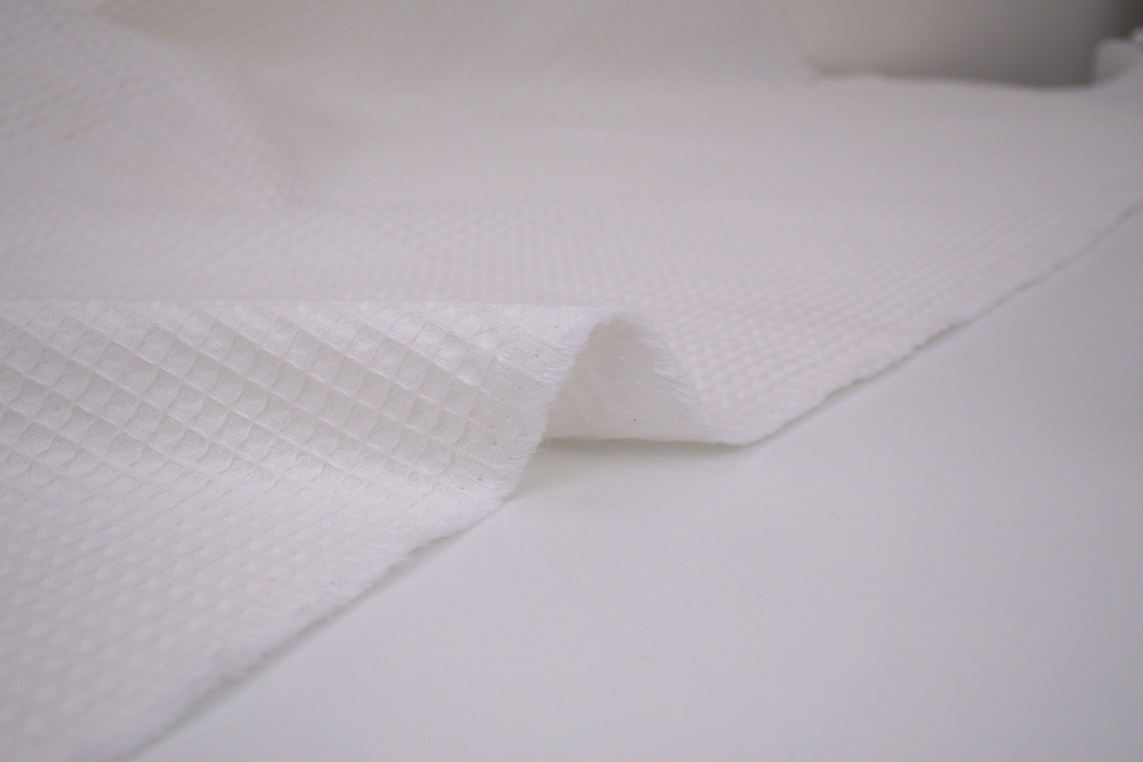 100% Cotton Waffle Fabric - Off White