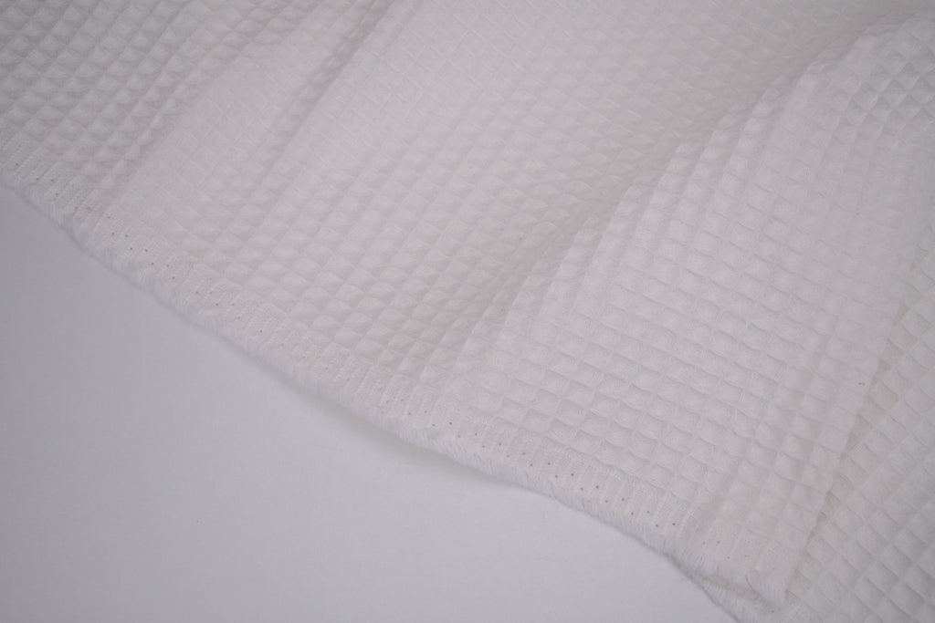 100% Cotton Waffle Fabric - Off White
