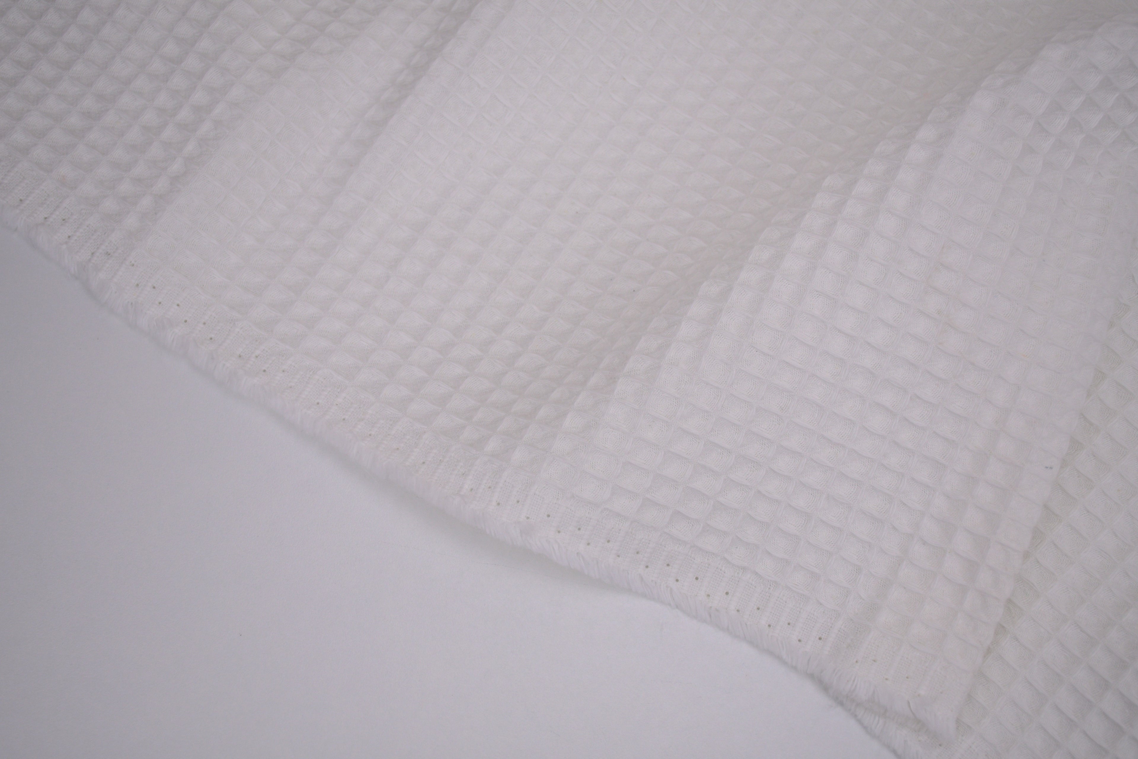 100% Cotton Waffle Fabric - Off White